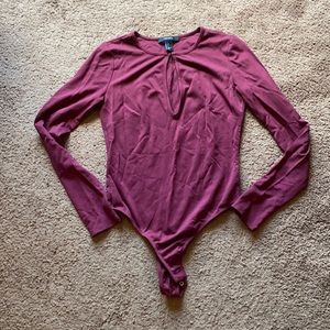 Maroon keyhole bodysuit